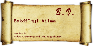 Bakányi Vilma névjegykártya